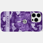 Glitterige Paarse Camouflage Gepersonaliseerd Case-Mate iPhone Case (Achterkant (horizontaal))