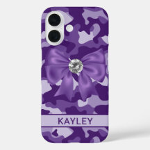 Glitterige Paarse Camouflage Gepersonaliseerd