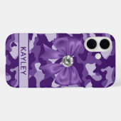 Glitterige Paarse Camouflage Gepersonaliseerd Case-Mate iPhone Case (Achterkant (horizontaal))