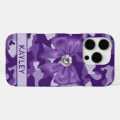 Glitterige Paarse Camouflage Gepersonaliseerd Case-Mate iPhone Case (Achterkant (horizontaal))