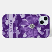 Glitterige Paarse Camouflage Met Naam Case-Mate iPhone Case (Achterkant (horizontaal))