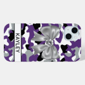Glitterige Paarse Zwarte Camouflage Gepersonalisee Case-Mate iPhone Case (Achterkant (horizontaal))