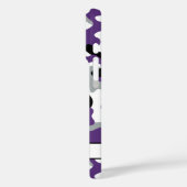 Glitterige paarse zwarte camouflage gepersonalisee Case-Mate iPhone case (Achterkant / Links)