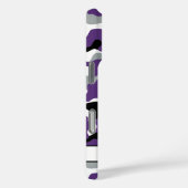 Glitterige paarse zwarte camouflage gepersonalisee Case-Mate iPhone case (Achterkant / Rechts)
