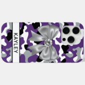 Glitterige Paarse Zwarte Camouflage Persoonlijk Case-Mate iPhone Case (Achterkant (horizontaal))