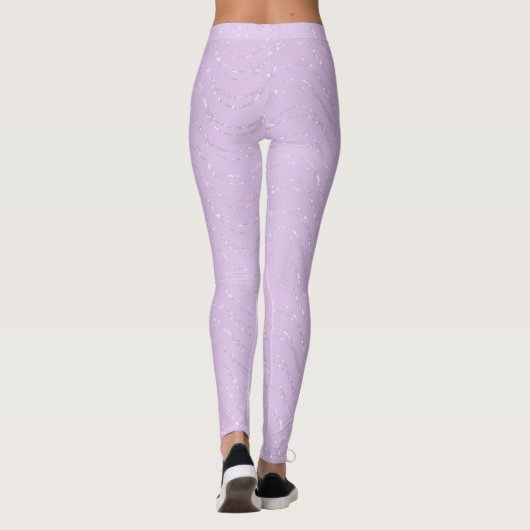 Glitterige Pastel Lila Broek Leggings (Achterkant)