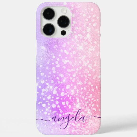Glitterige Pastel Roze Ombre Glam Handtekening Case-Mate iPhone Case (Achterkant)