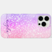 Glitterige Pastel Roze Ombre Glam Handtekening Case-Mate iPhone Case (Achterkant (horizontaal))