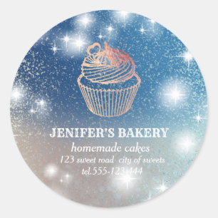 Glitterige pekelkok ronde sticker