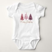 Glitterige Prettig Kerstmis Baby Jersey Bodysuit (Voorkant)