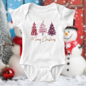 Glitterige Prettig Kerstmis Baby Jersey Bodysuit