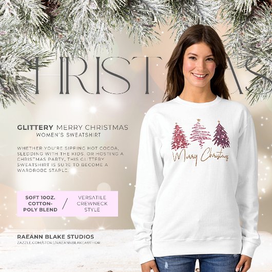 Glitterige Prettig Kerstmis Basic T-shirt