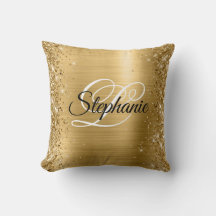 Glitterige Rand Goud Folie Fantasie Monogram
