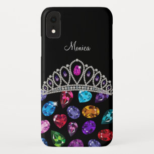 Glitterige Rhinestone Juwelen Koningin Kroon Monog Case-Mate iPhone Case
