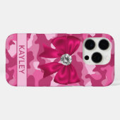Glitterige Roze Camouflage Persoonlijk Case-Mate iPhone Case (Achterkant (horizontaal))