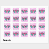 Glitterige roze en Blauwgroen krab Sticker (Vel)