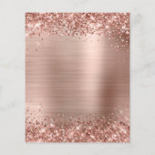 Glitterige Roze Gouden Glam 40e Verjaardags Uitnod Flyer (Achterkant)