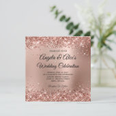 Glitterige Roze Gouden Glam Gradiënt Kaart (Staand voorkant)