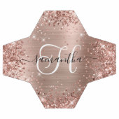 Glitterige Roze Gouden Glam Monogram Voetbal (Enkel)