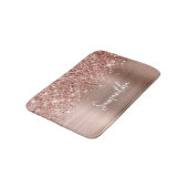 Glitterige Roze Gouden Glam Naam Badmat (Gekanteld)