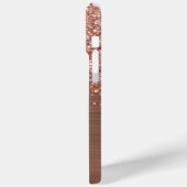 Glitterige Roze Gouden Glam Naam Case-Mate iPhone Case (Achterkant / Links)