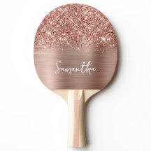 Glitterige Roze Gouden Glam Naam