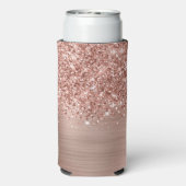 Glitterige Roze Gouden Glam Schriftnaam Seltzer Blikjeskoeler (Seltzer Achterkant)