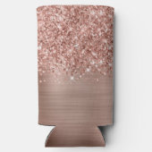 Glitterige Roze Gouden Glam Schriftnaam Seltzer Blikjeskoeler (Achterkant)
