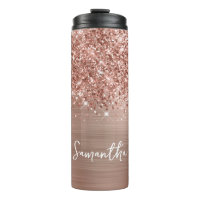 Glitterige Roze Gouden Glam Verpersoonlijkte Naam