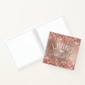 Glitterige Roze Gouden Gradiënt Leef Mijn Beste Le Notitieboek (Binnen)