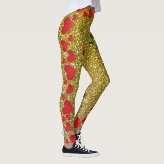 Glitterige rozen en harten leggings (Rechts)
