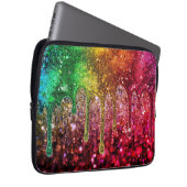 Glitterige (uitziende) laptop computer elektronica sleeve (Voorkant Rechts)