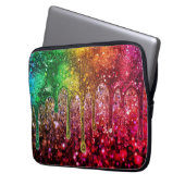 Glitterige (uitziende) laptop computer elektronica sleeve (Voorkant Links)