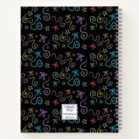 Glitterige vlinders - Faux Glitter Patroon Notitieboek (Achterkant)