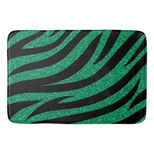 Glitterige zebra strepen patroon badmat (Voorkant)
