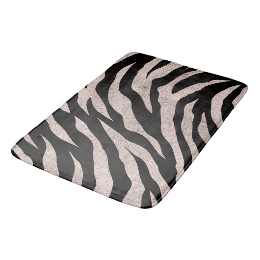 Glitterige zebra strepen patroon badmat (Gekanteld)