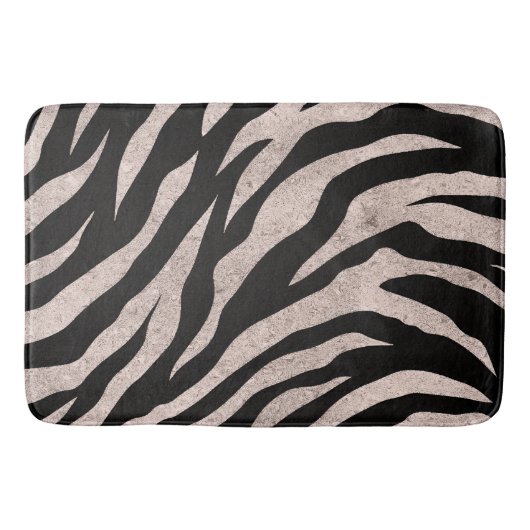 Glitterige zebra strepen patroon badmat (Voorkant)