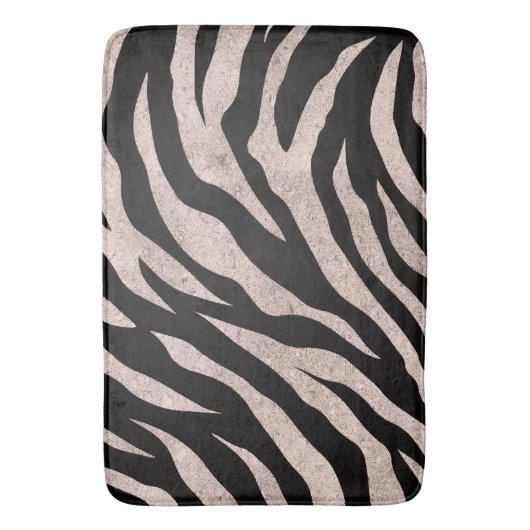 Glitterige zebra strepen patroon badmat (Voorkant Verticaal)