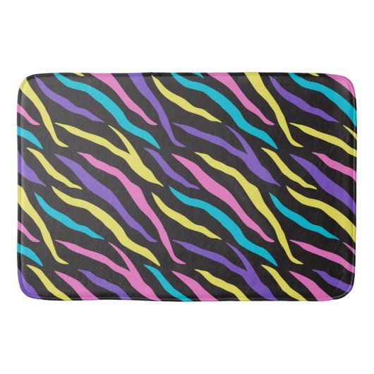 Glitterige zebra strepen patroon badmat (Voorkant)