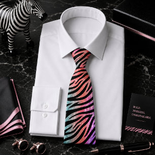 Glitterige zebra wild dier patroon stropdas