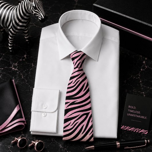 Glitterige zebra wild dier patroon stropdas