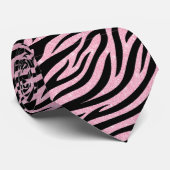 Glitterige zebra wild dier patroon stropdas (Opgerold)