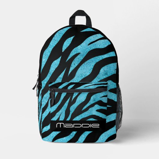 Glitterige zebraprint rugzak (Voorkant)