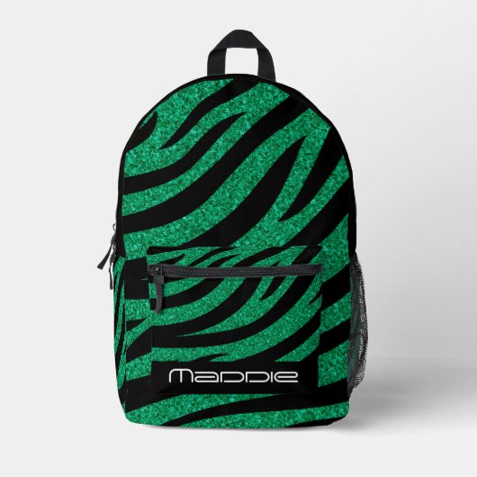 Glitterige zebraprint rugzak (Voorkant)