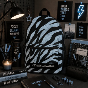 Glitterige zebraprint rugzak