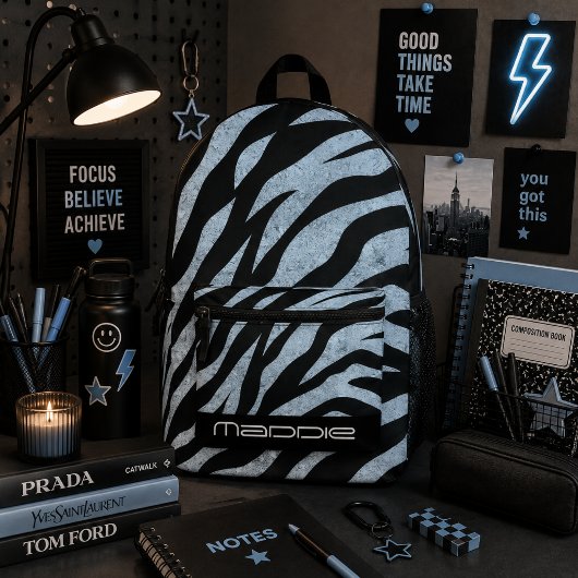 Glitterige zebraprint rugzak