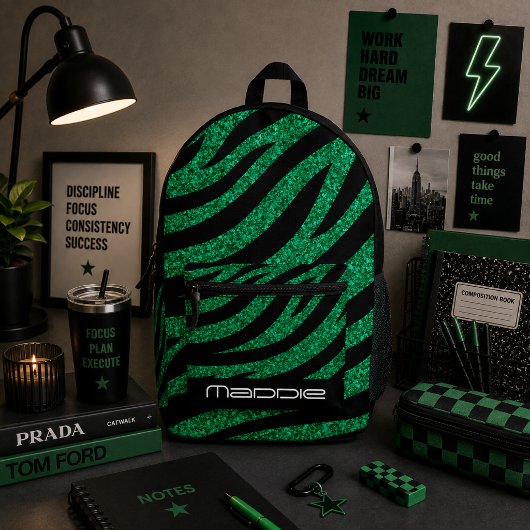 Glitterige zebraprint rugzak