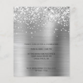 Glitterige Zilver Folie Foto Afstuderen Flyer (Achterkant)