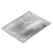 Glitterige Zilveren Bruiloftgastenboek met Glamour Notitieboek (Linkerzijde)