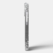 Glitterige Zilveren Folie Elegant Monogram Case-Mate iPhone Case (Achterkant / Links)